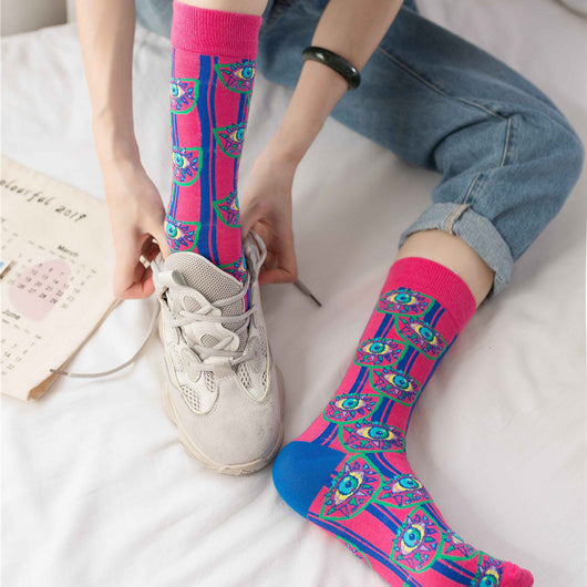 Calcetines Altos de Algodón 100% para Mujer - Estilo Urbano Hip Hop Otoño Invierno - Image 9