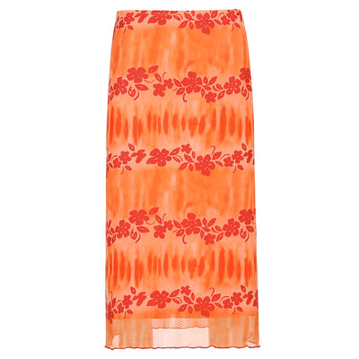 Falda Midi Floral Talle Alto con Contraste de Estampado - Image 11