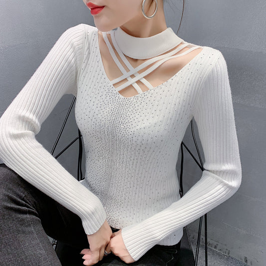 Blusa Tejida Cuello Alto Diseño Exclusivo