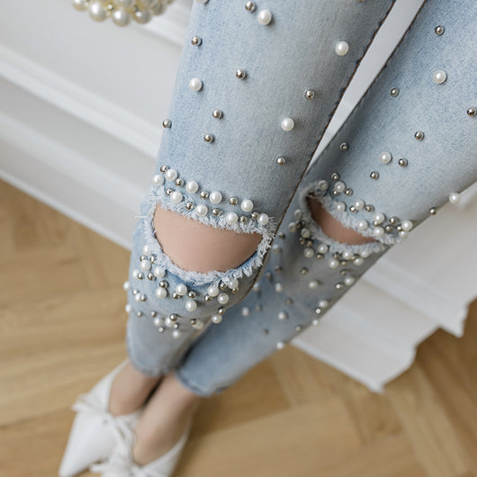 Pantalón Lápiz Cropped Talle Alto Retro con Detalles Perforados - Image 16