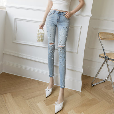 Pantalón Lápiz Cropped Talle Alto Retro con Detalles Perforados - Image 15