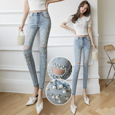Pantalón Lápiz Cropped Talle Alto Retro con Detalles Perforados - Image 4