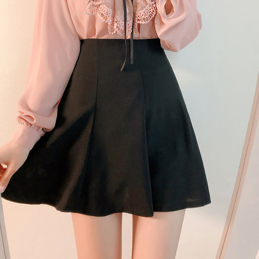 Falda Plisada Acampanada Cintura Alta Talla Grande Estilo Coreano - Image 6