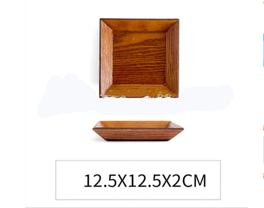 Plato Cuadrado de Madera de Acacia Premium - Bandeja para Servir Postres y Sushi - Image 7