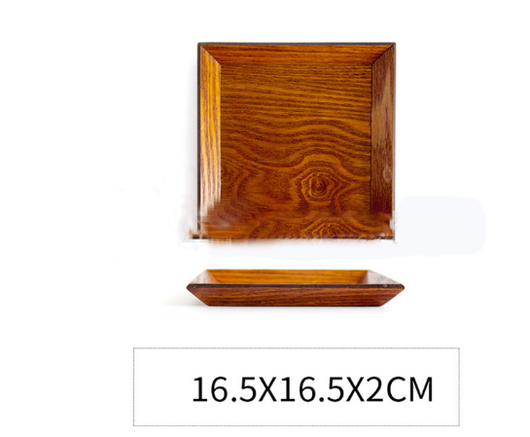Plato Cuadrado de Madera de Acacia Premium - Bandeja para Servir Postres y Sushi - Image 9