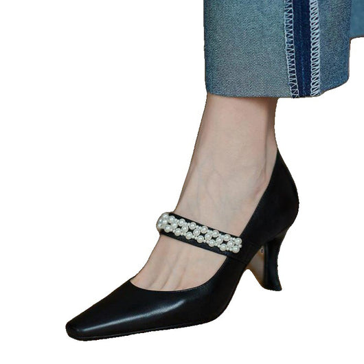 Zapatos de Tacón Alto Stiletto Punta Fina para Mujer en Cuero - Image 4