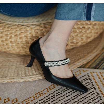 Zapatos de Tacón Alto Stiletto Punta Fina para Mujer en Cuero - Image 5