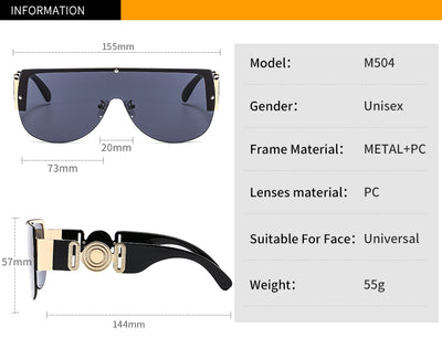 Gafas de Sol Semicirculares Personalizables de Metal - Diseño Futurista Unisex - Image 8