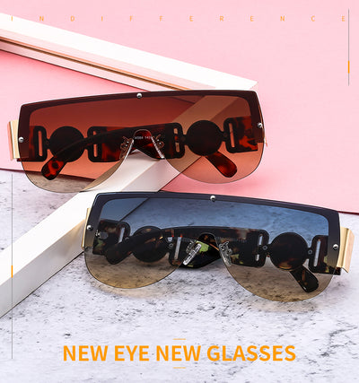 Gafas de Sol Semicirculares Personalizables de Metal - Diseño Futurista Unisex