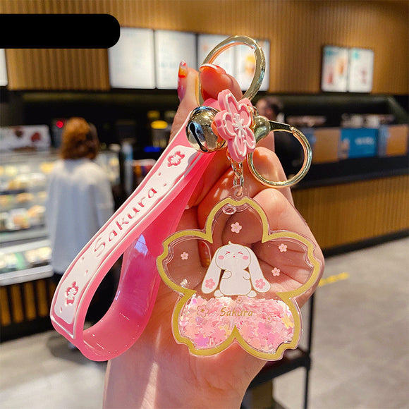 Llavero Acrílico Sakura Conejo Oliado con Diseño de Ensueño