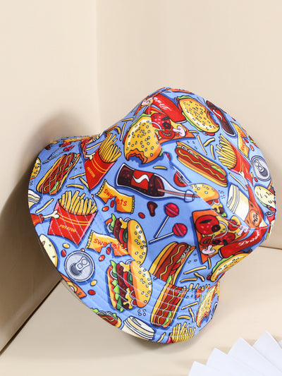 Gorro Pescador Reversible Estampado Burger & Fries - Protección Solar Unisex - Image 10