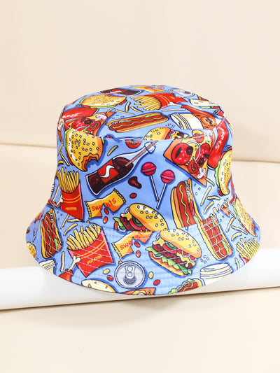 Gorro Pescador Reversible Estampado Burger & Fries - Protección Solar Unisex - Image 4