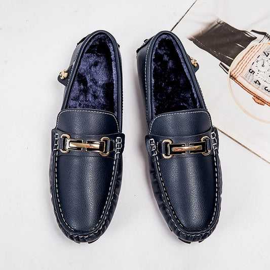 Zapatos Casuales de Cuero para Hombre - Cómodos y Ligeros para Invierno