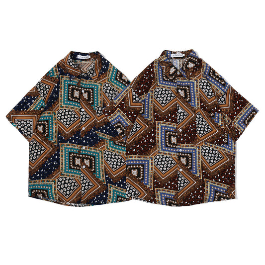 Camisa Hawaiana Retro Japonesa Unisex - Estilo Harajuku Floral Oversized