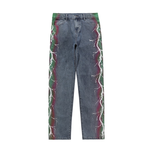 Pantalones Jeans Holgados con Estampado Lateral Mid-Leg - Image 10