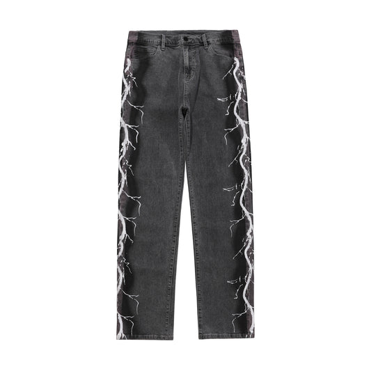 Pantalones Jeans Holgados con Estampado Lateral Mid-Leg - Image 2