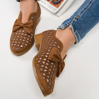 Zapatos Planos para Mujer con Lazo Punta Afilada Cuero Genuino - Image 9