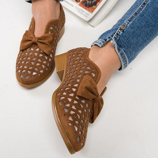 Zapatos Planos para Mujer con Lazo Punta Afilada Cuero Genuino - Image 5