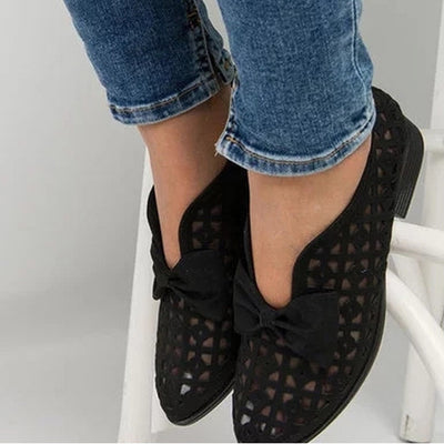 Zapatos Planos para Mujer con Lazo Punta Afilada Cuero Genuino - Image 3