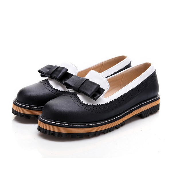 Zapato Escolar Estilo Coreano con Moño - Talla Única PU