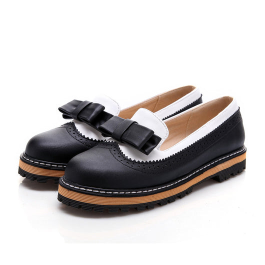 Zapato Escolar Estilo Coreano con Moño - Talla Única PU