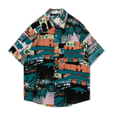 Camisa Floral Retro Unisex - Estilo Coreano Trendy para Parejas - Image 11