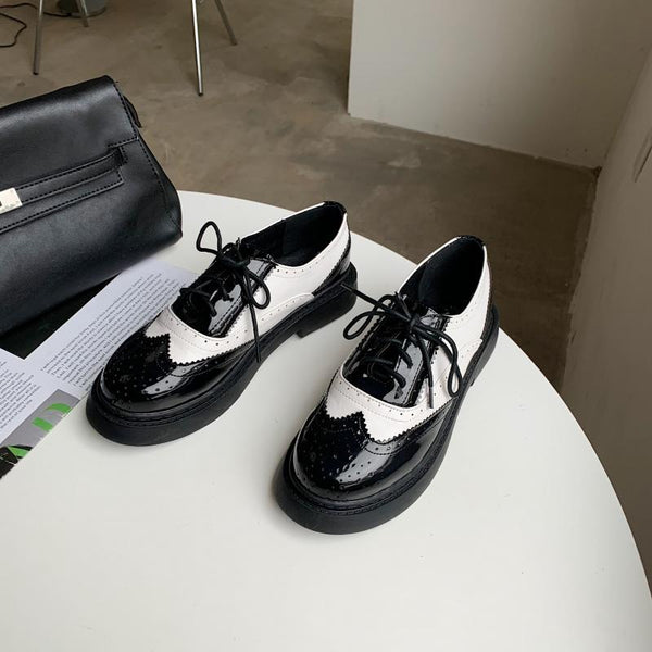 Zapatos Plataforma con Cordones y Combinación de Colores para Mujer - Image 3