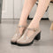 Zapatos de Tacón Grueso para Mujer - Cuero Cómodo Primavera Otoño