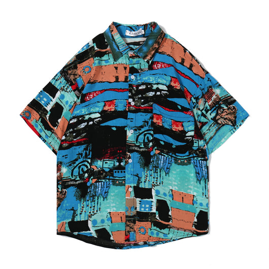 Camisa Floral Retro Unisex - Estilo Coreano Trendy para Parejas - Image 4