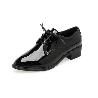 Zapatos de Cuero Punta Fina Estilo Británico para Mujer - Cuero Suave Negro - Image 11