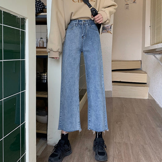Pantalones Rectos Cintura Alta Estilo Coreano - Tela Ligera y Versátil - Image 19