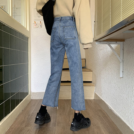 Pantalones Rectos Cintura Alta Estilo Coreano - Tela Ligera y Versátil - Image 18