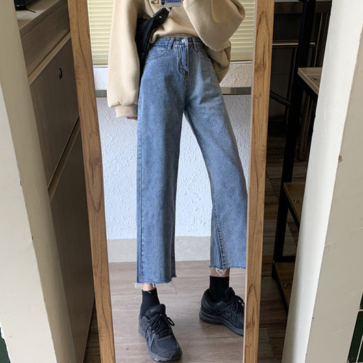 Pantalones Rectos Cintura Alta Estilo Coreano - Tela Ligera y Versátil - Image 15