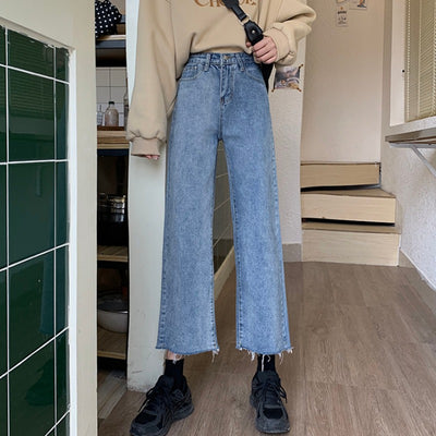 Pantalones Rectos Cintura Alta Estilo Coreano - Tela Ligera y Versátil - Image 7
