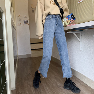 Pantalones Rectos Cintura Alta Estilo Coreano - Tela Ligera y Versátil - Image 5