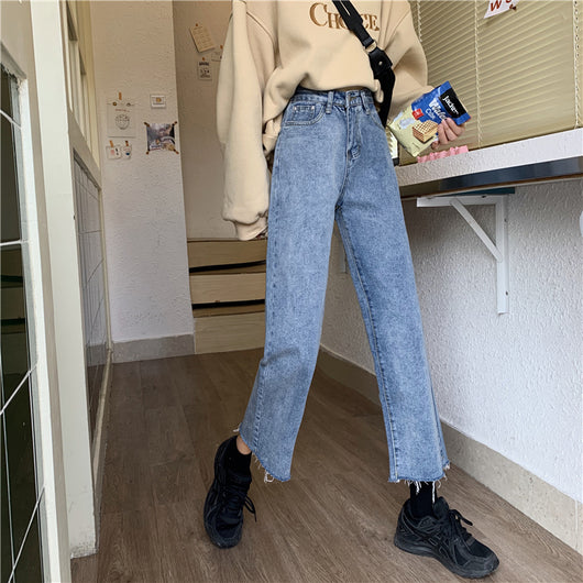 Pantalones Rectos Cintura Alta Estilo Coreano - Tela Ligera y Versátil - Image 5