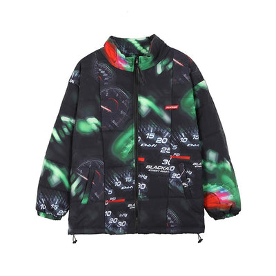 Chaqueta Acolchada Cuello Alto Tendencia Neón para Hombre