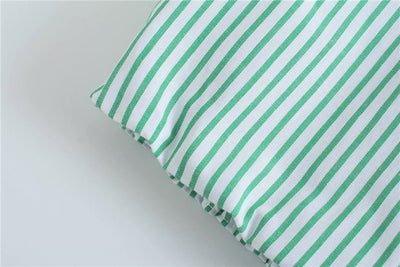 Camisa Verde a Rayas con Cuello Alzado y Mangas Cortas - Image 14