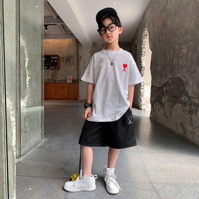 Conjunto Deportivo Red Tide para Niños - Camiseta Manga Corta y Shorts Casuales Talla Grande - Image 6