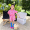 Conjunto Infantil Floral con Shorts - Diseño Hueco Jacquard y Hebilla de Pétalos