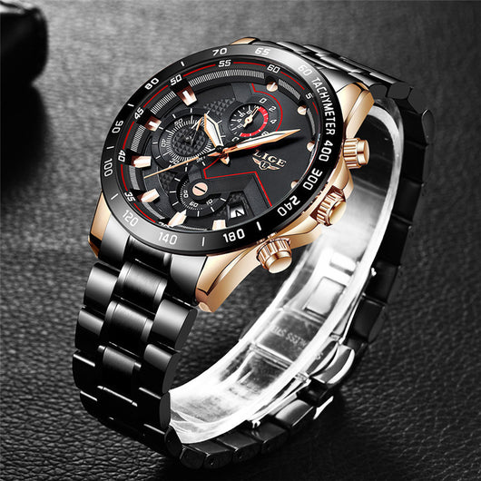 Reloj de Negocios Acero Inoxidable Multifuncional con Correa Metálica - Image 7