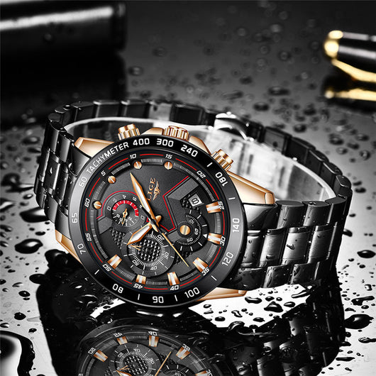 Reloj de Negocios Acero Inoxidable Multifuncional con Correa Metálica - Image 8