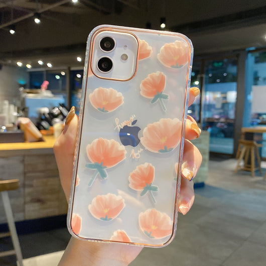 Funda iPhone 12 Pro Max Aurora con Efecto Electrochapado y Flores - Image 14