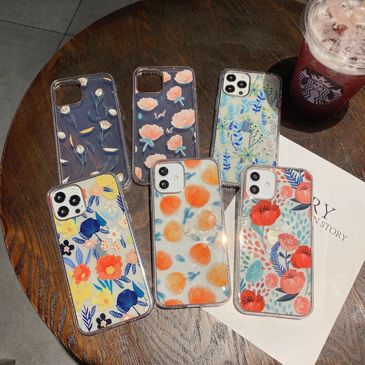 Funda iPhone 12 Pro Max Aurora con Efecto Electrochapado y Flores - Image 15