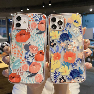 Funda iPhone 12 Pro Max Aurora con Efecto Electrochapado y Flores - Image 19