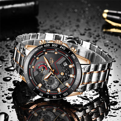 Reloj de Negocios Acero Inoxidable Multifuncional con Correa Metálica - Image 6