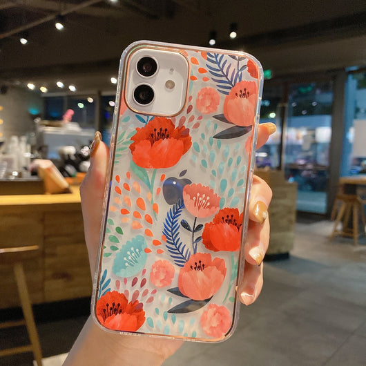 Funda iPhone 12 Pro Max Aurora con Efecto Electrochapado y Flores - Image 9