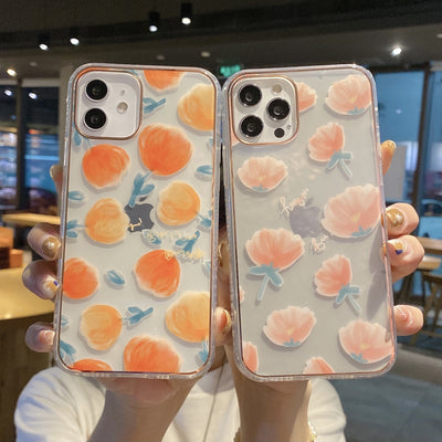Funda iPhone 12 Pro Max Aurora con Efecto Electrochapado y Flores - Image 3