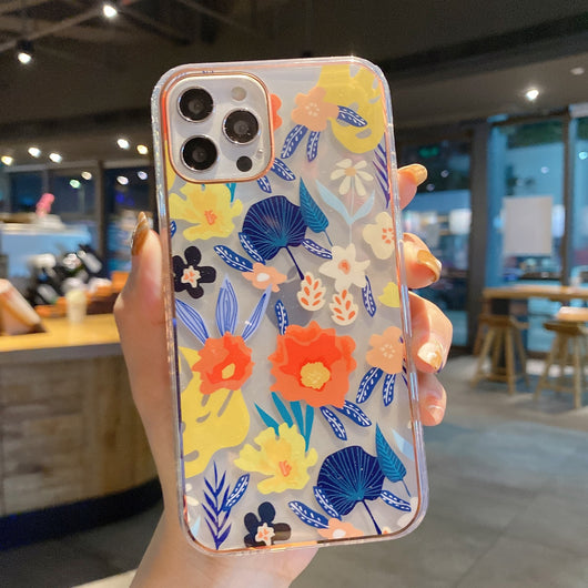 Funda iPhone 12 Pro Max Aurora con Efecto Electrochapado y Flores - Image 7