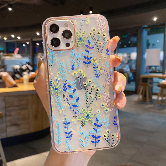 Funda iPhone 12 Pro Max Aurora con Efecto Electrochapado y Flores - Image 6
